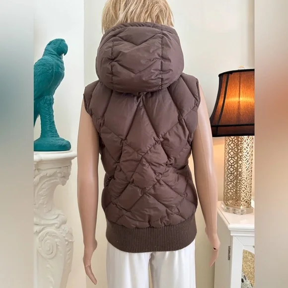 Merrell Quilted Hooded Sleeveless Vest - Brown - Picture 8 of 14
